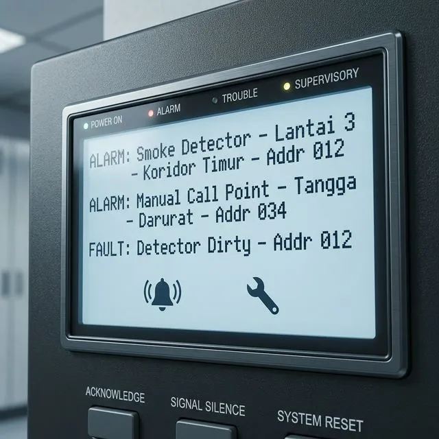 Ilustrasi Layar Panel Addressable Menampilkan Lokasi Spesifik